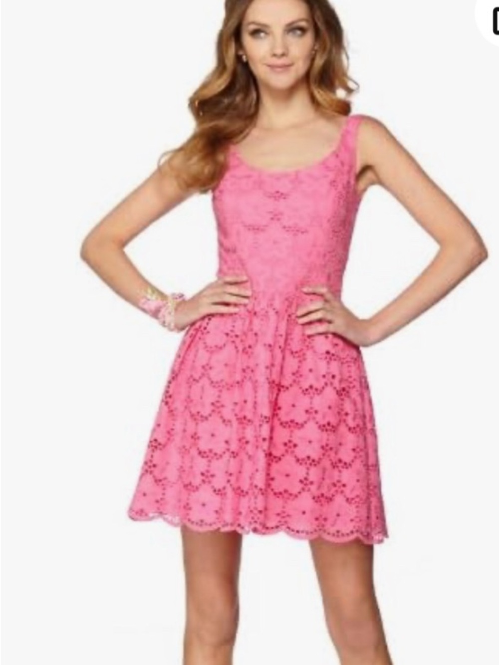 Lilly Pulitzer Calhoun Charleston Eyelet Lace Scoop Neck Dress Sz 8